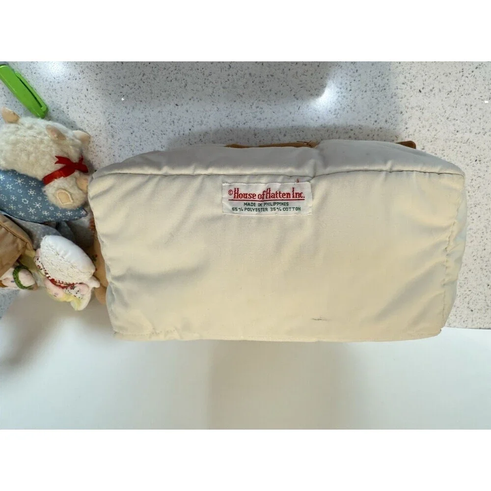Vintage House of Hatten Plush Fabric Nativity Set Manger Soft Carry Case